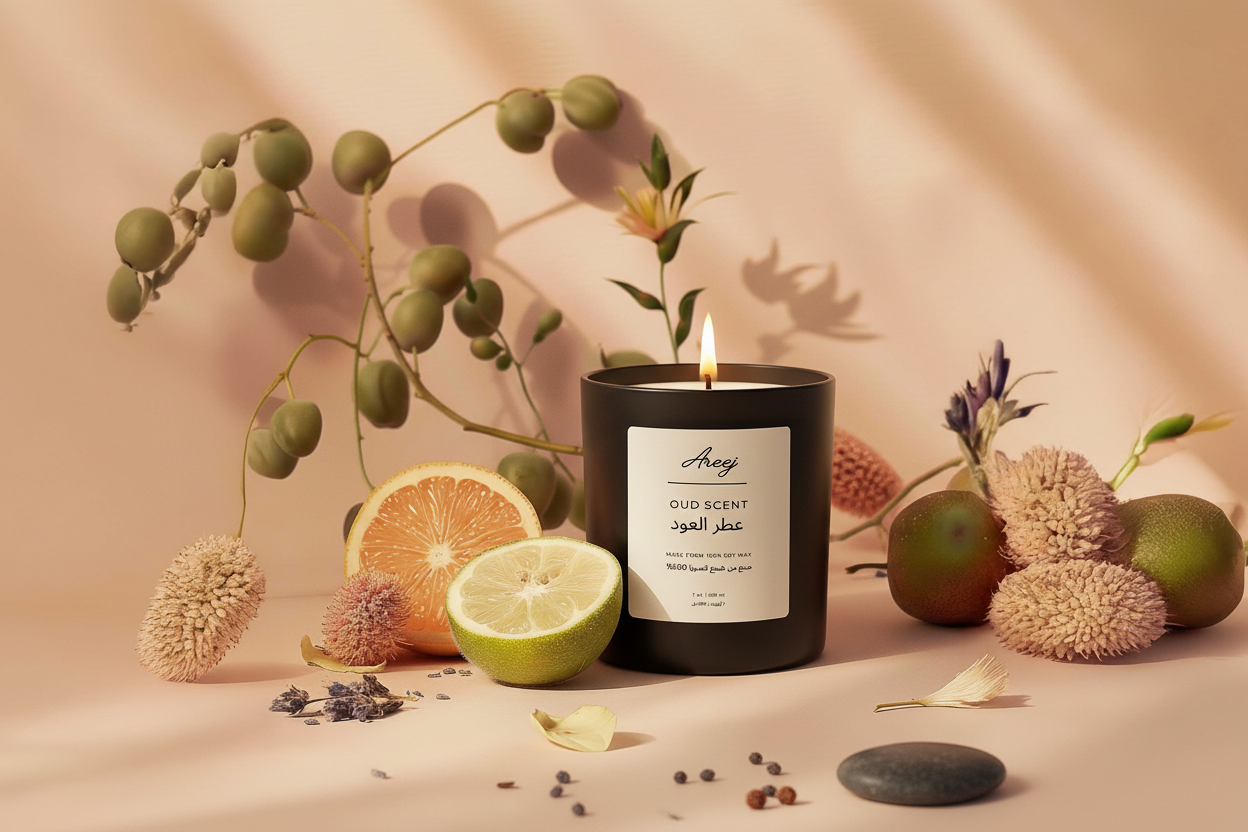Areej Candle Botanical Scene